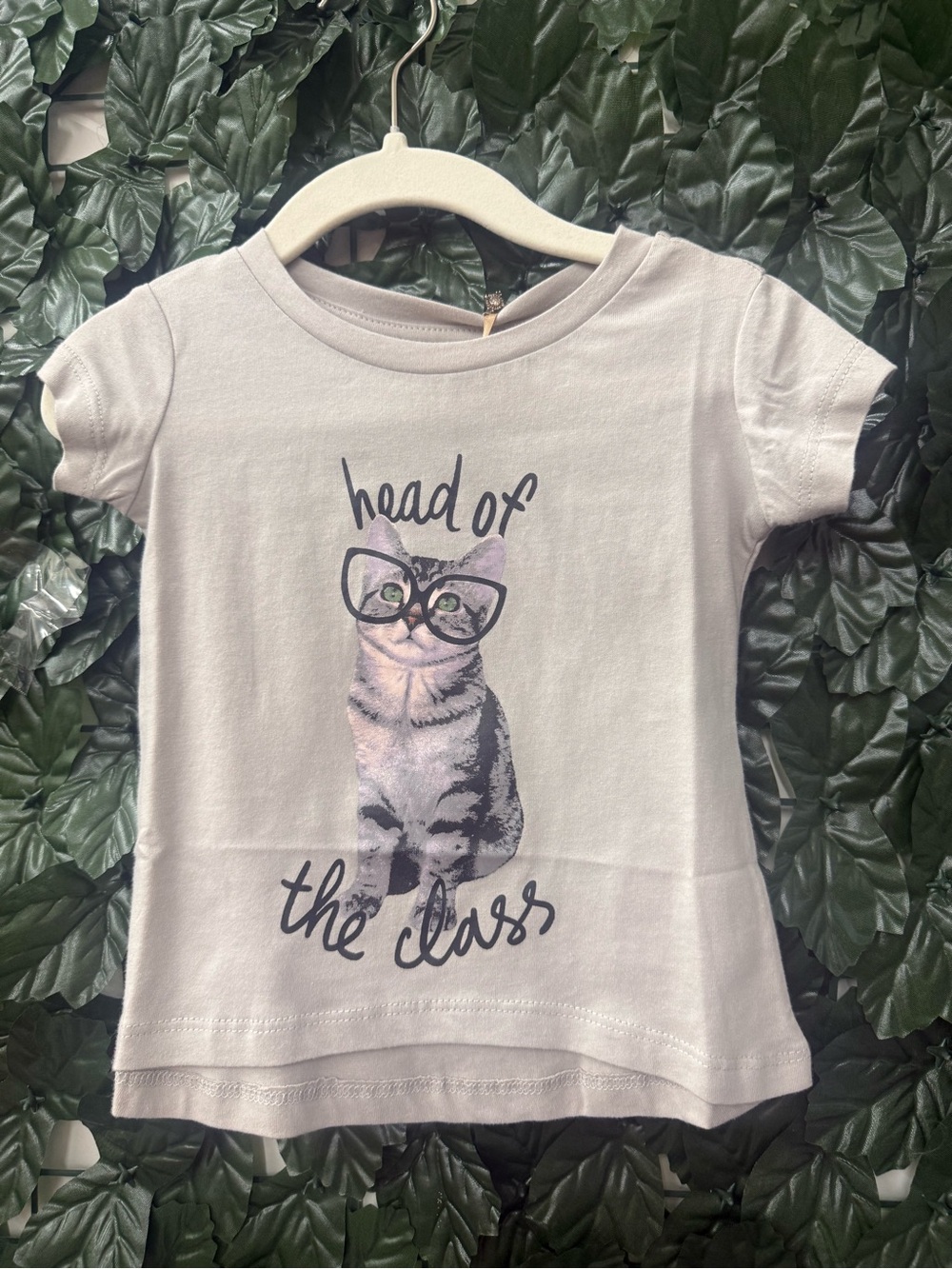 Joyfolie toddler girls  "Head of the Class" Cat Graphic Tee - White